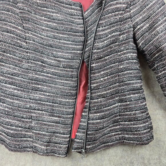 H&M Women’s Textured Metallic Crop Jacket Size 6 Multi-Color - Picture 3 of 7
